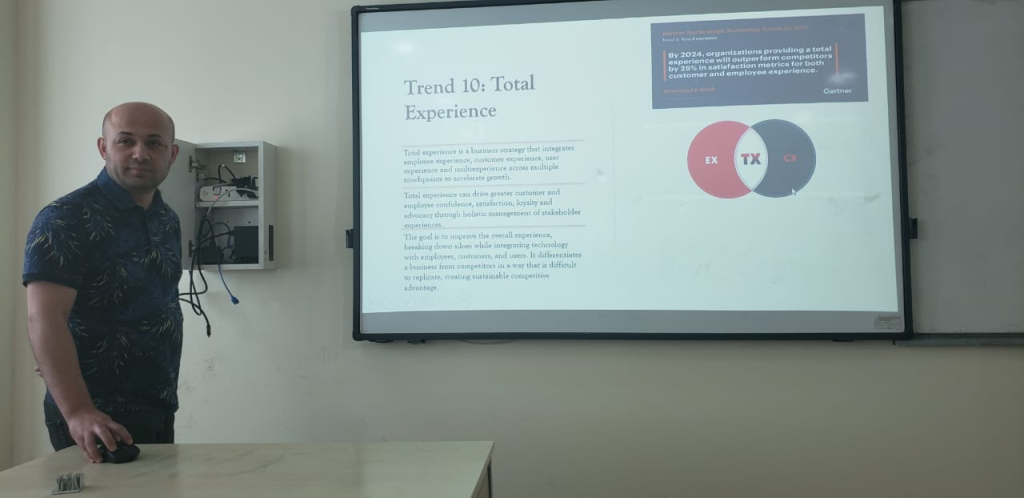 Mr. Mohammad Salim presenting the seminar on "Applying ASIIN International Accreditation" in the IT Department at Tishk International University.